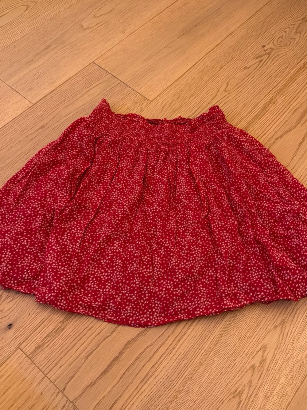 Old Navy Red Star-Print Smocked Waist Skirt